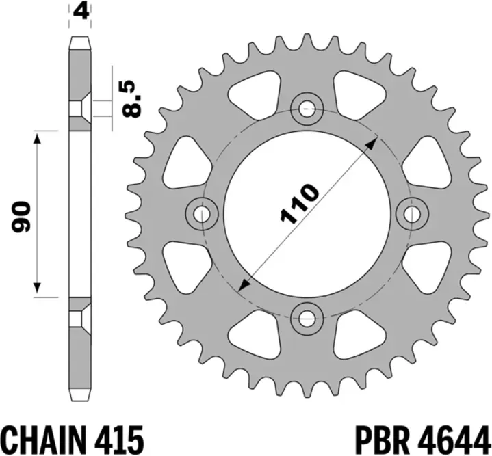 PBR Ultraleichtes Alu-Hinterritzel – 415