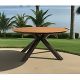 Natur24 Arezzo Gartentisch Ø 120 x 74 cm Braun/Grau