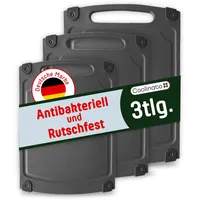 Coolinato – Schneidebrett Kunststoff Grau 3er Set S/M/L –