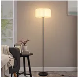 ZMH LED Stehlampe Vintage Stehleuchte Wohnzimmer ampenschirm Papier, LED fest integriert weiß