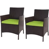 2er-Set Poly-Rattan Gartensessel Halden, Korbsessel