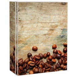 banjado Medizinschrank Stahl Kaffeebohnen (abschließbar, 3 große und 2 kleine Fächer) 35 x 46 x 15cm weiß