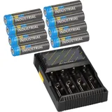 Akkuman SET Nitecore D4 + 8x 14500 AA Solar Akku LiFePO4 3,2V 600mAh