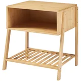 [en.casa] Nachttisch Håbo 50x45x36 cm Bambus
