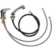 BarberPub Mischbatterie und Handbrause Wasserhahn für Friseurwaschbecken, Friseurarmatur für Friseurstuhl mit Waschbecken 8611 8675 8010 8670 8692 8620 8679, WH8005S (Silber)