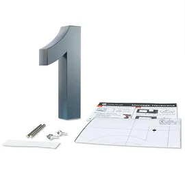 Longlife LED Hausnummer 1 Edelstahl Weiß