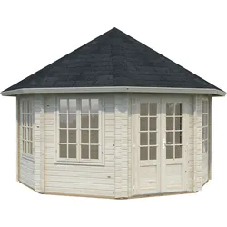 Gartenhaus PALMAKO "Pavillon Hanna", beige (naturbelassen), Fußboden im Gartenhaus, ohne Dacheindeckung, Holz, Gartenhäuser, naturbelassen