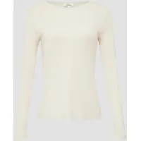S.Oliver - Baumwoll-Longsleeve im Slim Fit, Damen, Beige, 42