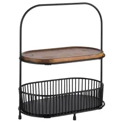 APS "ALL ROUNDER" Etagere 2-stufig, 5-teilig 30336 , 1 Set= 1 Etagere, 2 Körbe, 2 Servierbretter