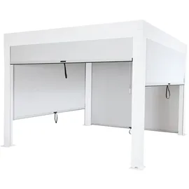 Mendler Seitenwand für Pergola 4 Stück 3 x 3 m Weiß