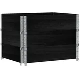 vidaXL Paletten-Aufsatzrahmen 3 Stk. Schwarz 80x60cm Massivholz Kiefer