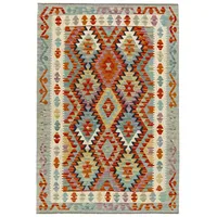 HAMID - Kilim Herat, Teppich Kelim Herat, 100% Handgewebte Wolle, Ethnischer Teppich Baumwollteppich mit Geometrischem Muster für Wohnzimmer, Schlafzimmer, Esszimmer, (187x132cm)