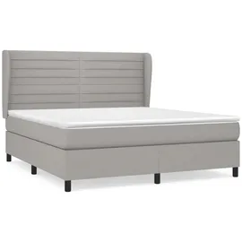 vidaXL Boxspringbett mit Matratze Hellgrau 160x200 cm Stoff1398343