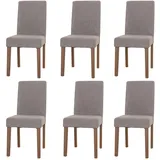 Mendler Esszimmerstuhl Littau Stoff hellgrau 6er Set