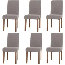 Mendler Esszimmerstuhl Littau Stoff hellgrau 6er Set