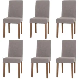 Mendler Esszimmerstuhl Littau Stoff hellgrau 6er Set