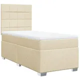 vidaXL Boxspringbett mit Matratze Creme 90x190 cm Stoff