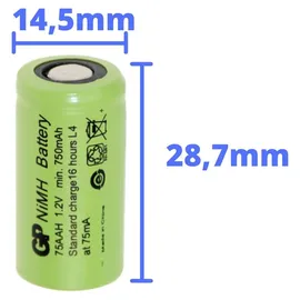GP GP75AAH 2/3AA 750 mAh 10 St.