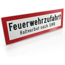Betriebsausstattung24 Hinweisschild Feuerwehrzufahrt Haltverbot nach StVO 59,4 x 21,0 cm