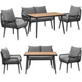 Swing&Harmonie Gartenmöbel Lounge-Set „Sienna“ für 4 Personen – anthrazit/grau