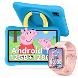 blackview Kinder Tablet 10 Zoll mit Schutzhülle, Android, WLAN, Elternkontrolle Tablet (10.1", 128 GB, Android 14, WLAN (Wi-Fi), Android 14, HD+ Display, 128GB, 5100 mAh,5G WiFi/WIFI 6/Gemini AI) blau