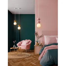 Nova Luce CLIO 3-flg. E14 60 cm Pink/Weiß