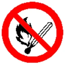 Verbotszeichen P003 "Keine offene Flamme..." Alu ø200mm