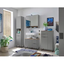 Bega BBK Waschbeckenunterschrank Denver 1 Tür, 2 Schübe 80 x 60 x 35 cm Grau