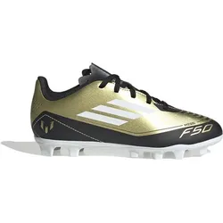 ADIDAS Kinder Fussball-Rasenschuhe Messi F50 Club, GOLDMT/FTWWHT/CBLACK, 28