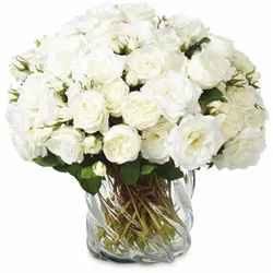 Casa Padrino Luxus Deko Rosenstrauß Weiß / Grün Ø 70 cm - Luxus Qualität