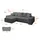 altdecor Ecksofa Cord mit Schlaffunktion 2-Sitzer Dunkelgrau