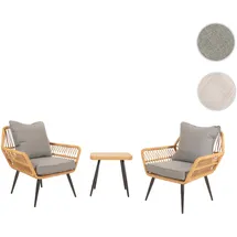 Mendler Poly-Rattan Garnitur 7-tlg. Dunkelgrau
