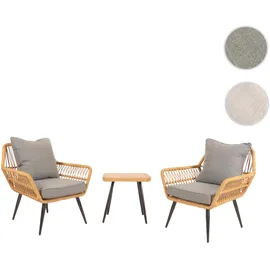 Mendler Poly-Rattan Garnitur 7-tlg. Dunkelgrau