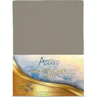 ASPERO Bio-Baumwoll Spannbettlaken Minas in Taupe | Gr.: 140