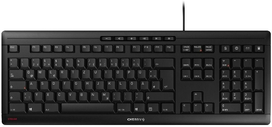 CHERRY STREAM USB-Tastatur DE kabelgebunden schwarz
