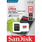 SanDisk Ultra microSD + SD-Adapter UHS-I U1 A1 120MB/s 256 GB