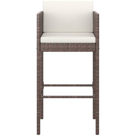 vidaXL 3-tlg. Gartenbar-Set mit Kissen Poly Rattan Braun