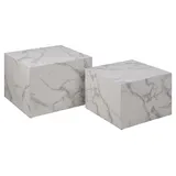 VCM Dice Couchtisch Marmor 2 Stück Dekor weiss.