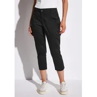 STREET ONE Satin 3/4-Hose - Schwarz