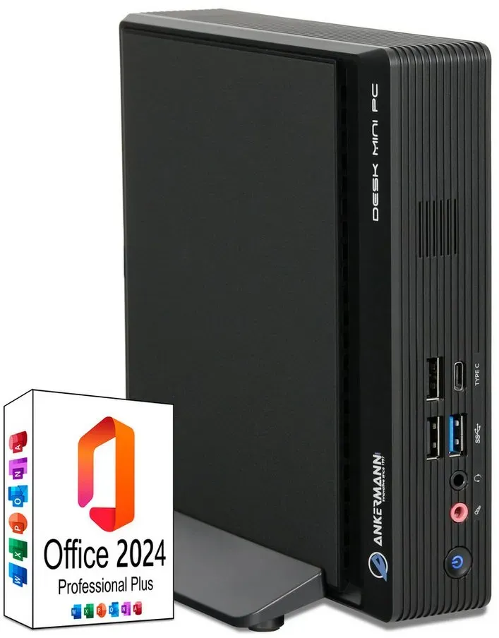 ANKERMANN-PC PN61 Mini-PC (Intel Core i7, Core Onboard Graphics, 16 GB RAM, 1000 GB SSD, Luftkühlung) schwarz