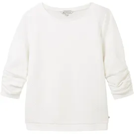 Tom Tailor Sweatshirt Struktur-Optik Off White S