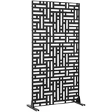 casa.pro Trennwand 180 x 90 cm Schwarz Stahl