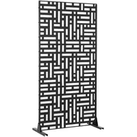 casa.pro Trennwand 180 x 90 cm Schwarz Stahl