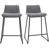 miliboo Barhocker H65 cm grau gepolstert