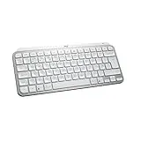 Logitech MX Keys Mini Minimalistische kabellose beleuchtete Tastatur, Bluetooth, Hintergrundbeleuchtung, USB-C, kompatibel mit Apple macOS, iOS, Windows, Linux, Android, UK Englisch QWERTY, Hellgrau