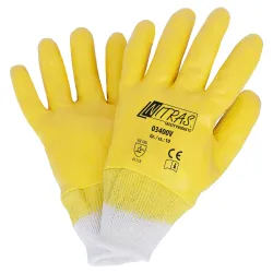 NITRAS Nitril Handschuhe, Schutzhandschuhe, Baumwoll-Trikot 03400V-10 , 1 Packung = 12 Paar, Größe 10