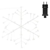 ECD Germany LED-Schneeflocke mit 288 LED warmweiß Lichterkette Lichtvorhang Weihnachten 87cm