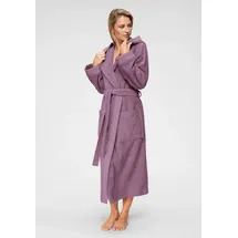 MY HOME Damenbademantel »Livia, ideal für Sauna & Spa, Hotelbademantel« 1 Stk. gemusterter Bordüre, langer Bademantel Damen, 100% Baumwolle, XS-2XL, Gr. M Länge: 120 cm, Mauve, , 53617257-M