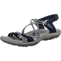 SKECHERS Reggae Slim Takes Two Sandals, Navy Gore/Durabuck/White Trim, 41