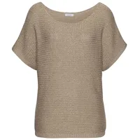 LASCANA Kurzarmpullover camelfarben/goldfarben 36/38